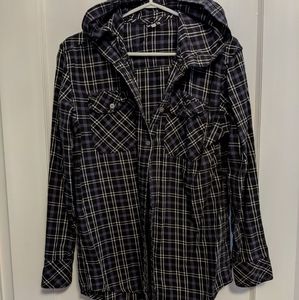 2/15 🌹 Kismet Hooded plaid long sleeve